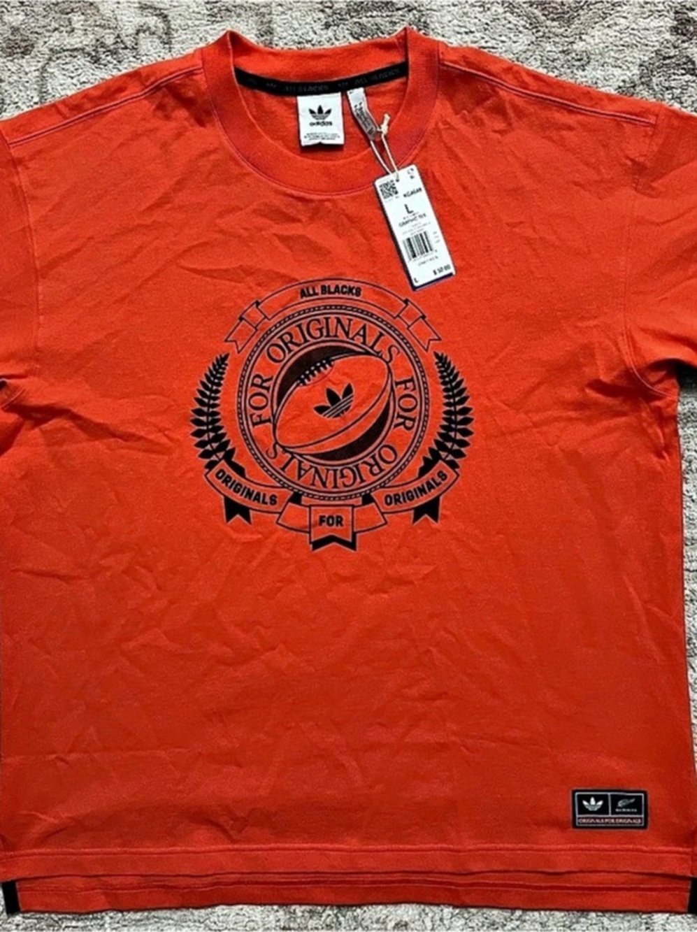 adidas Originals for Originals All Blacks T-Shirt Graphic Tee in Red Size Large